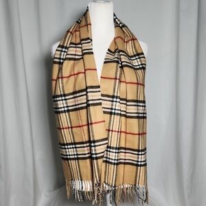 Classic Tan Plaid Women's Scarf